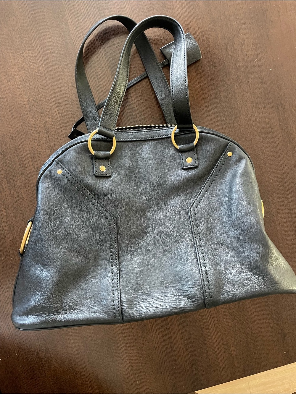 Yves Saint Laurent Black Leather Tote with Gold Hardware - Picture 7 of 9